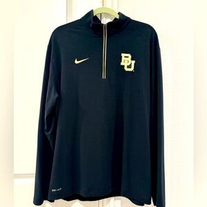 Nike Men’s Black and Yellow Baylor Dri-FIT Quarter-Zip Pullover